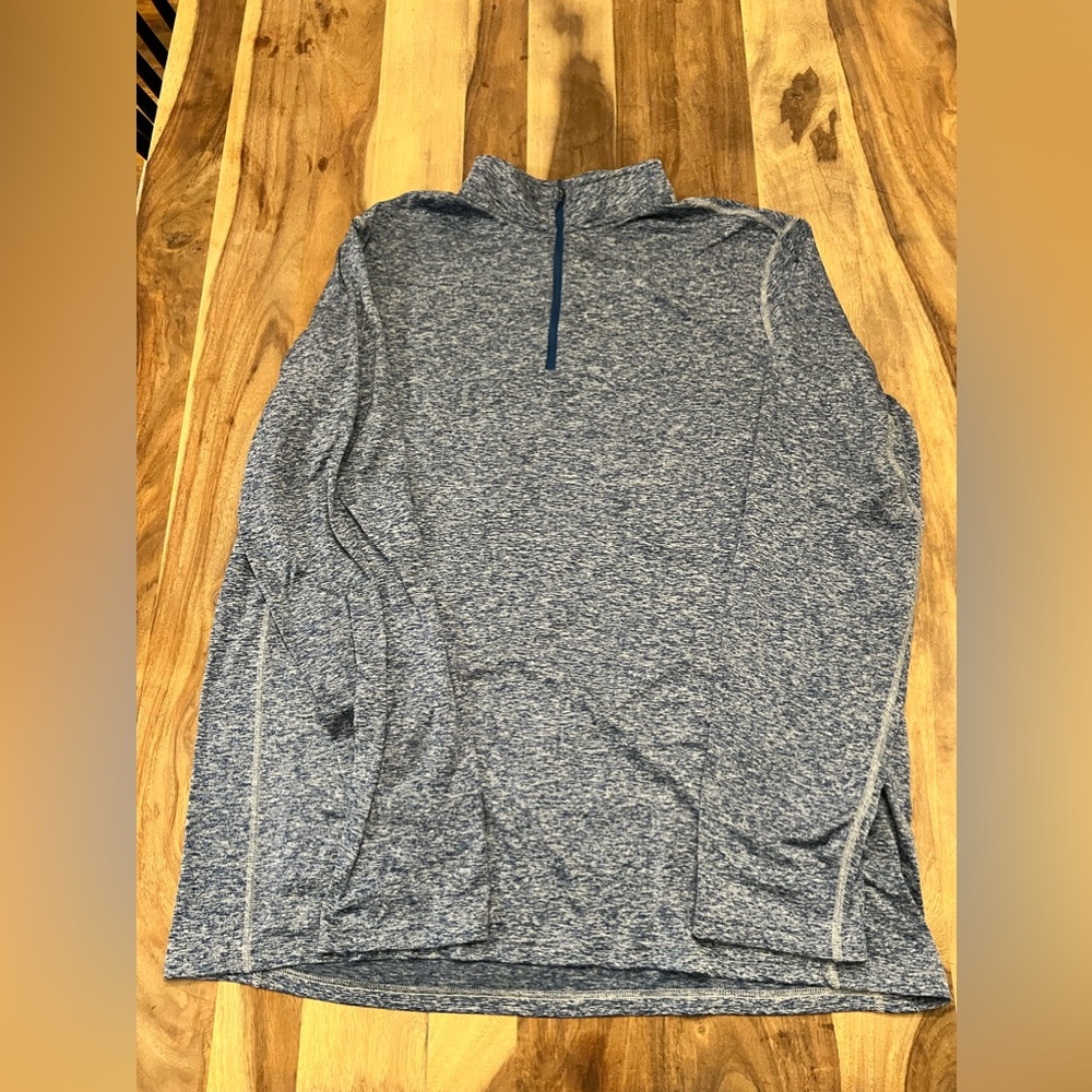 TekGear XXL Tall 1/4 Zip Pullover, Heather Navy